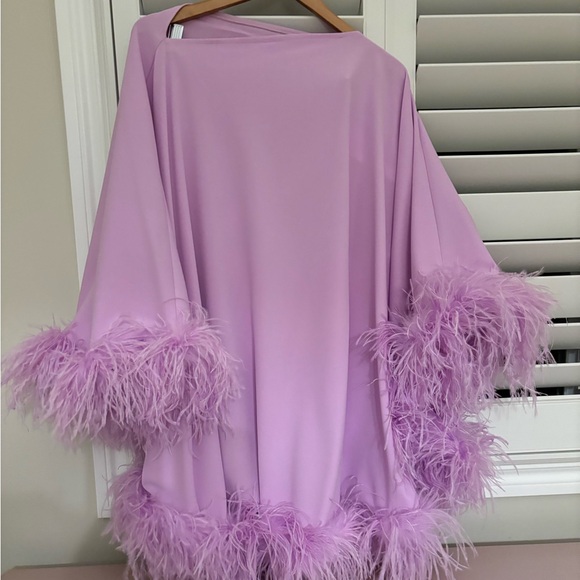 Lavender Feather Trim Twin Set - Picture 1 of 5